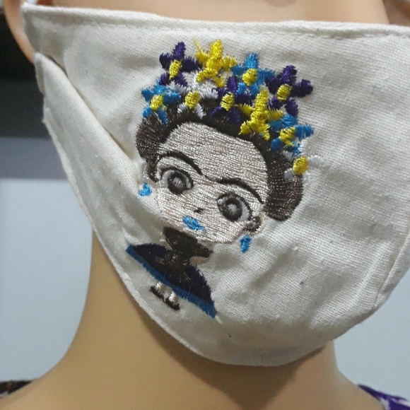 Mexican Embroidered Face Mask - Picture 2 of 4